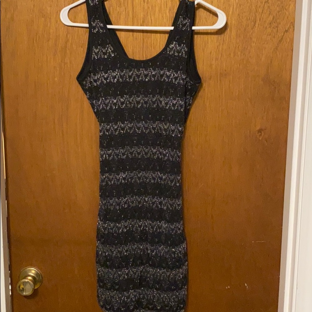 Black and silver medium dress